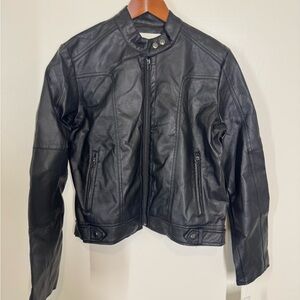 NWT Maralyn & Me Black Faux Leather Jacket Size XL Womens Moto Jacket Fitted